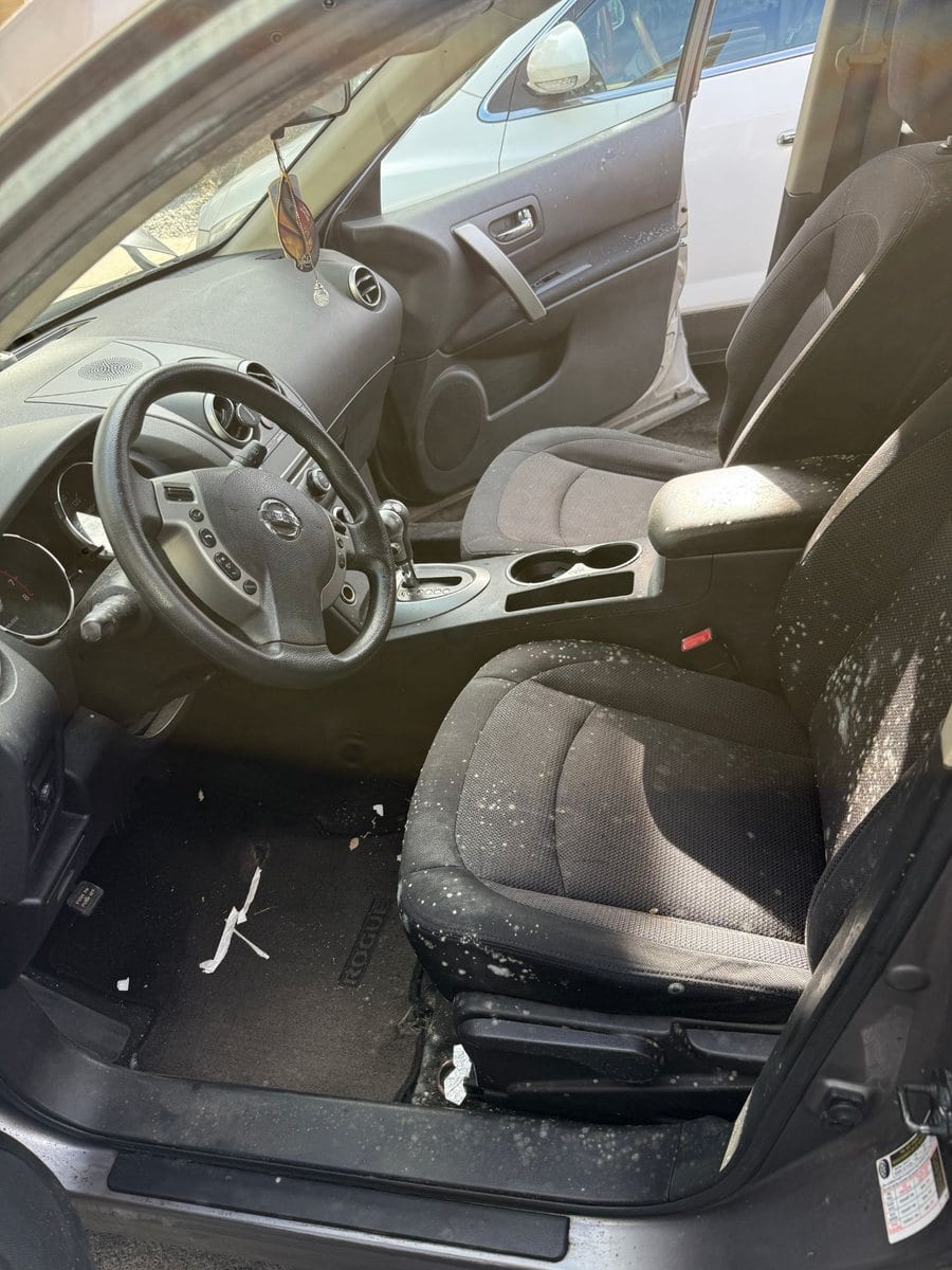 Mold-contaminated vehicle interior before remediation